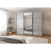 SCHWEBETÜRENSCHRANK  in Grau  - Schwarz/Grau, KONVENTIONELL, Glas/Holzwerkstoff (301/223/68cm) - Novel