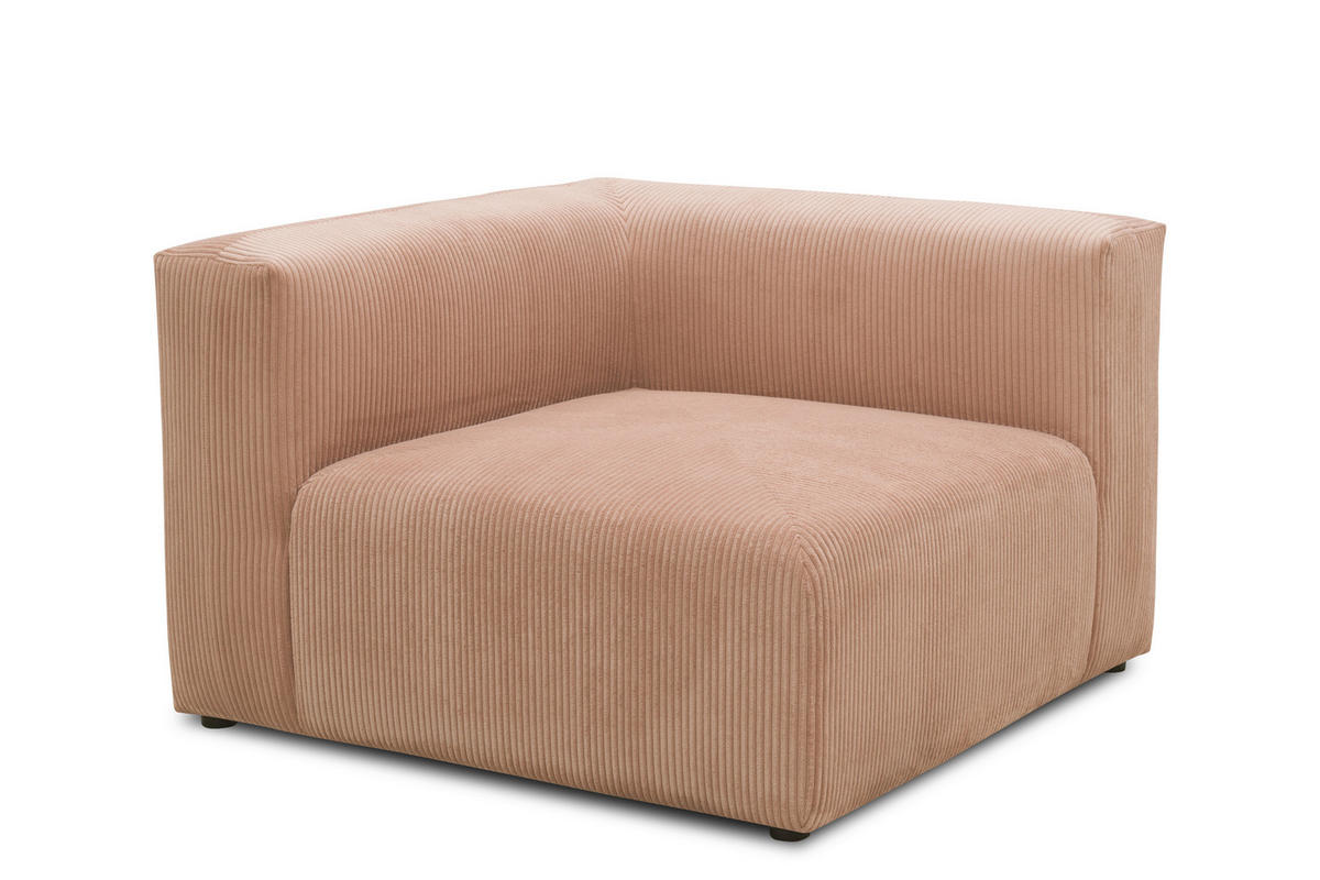 SOFAELEMENT  in Cord, Mikrofaser Rosa, Roségold  - Roségold/Schwarz, Design, Kunststoff/Textil (108/69/108cm) - MID.YOU