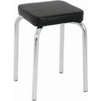 STAPELHOCKER Schwarz, Chromfarben  - Chromfarben/Schwarz, Design, Textil/Metall (36/49/36cm) - Carryhome