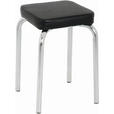 STAPELHOCKER Schwarz, Chromfarben - Chromfarben/Schwarz, Design, Textil/Metall (36/49/36cm) - Carryhome