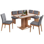 ECKBANKGRUPPE in Textil, Holzwerkstoff Grau, Eichefarben  - Eichefarben/Grau, KONVENTIONELL, Holzwerkstoff/Textil (120/80/76cm) - Cantus