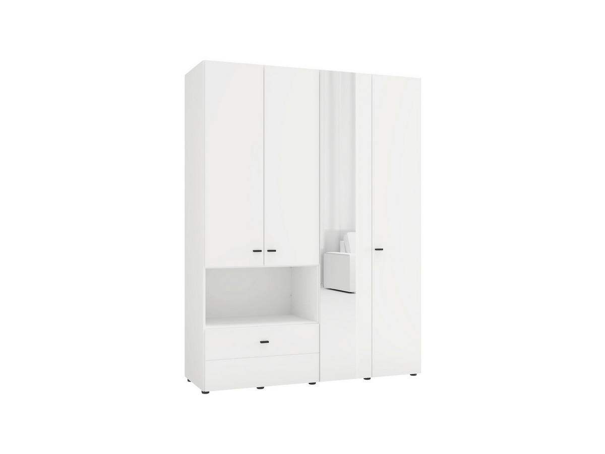 ORMAR ZA ODJEĆU bijela   - bijela/crna, Moderno, staklo/drvni materijal (155/207,5/52cm) - Ti'me