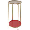 BEISTELLTISCH in Metall  - Taupe/Koralle, Design, Metall (25/60cm) - Kayoom