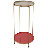 BEISTELLTISCH in Metall  - Taupe/Koralle, Design, Metall (25/60cm) - Kayoom
