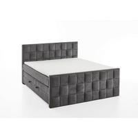BOXSPRING KREVET     - siva/crna, Moderno, tekstil (165/230cm)