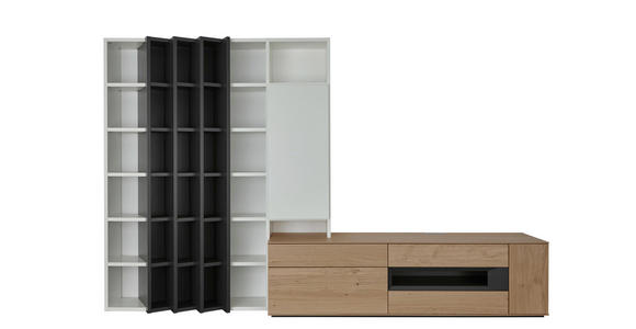WOHNWAND in Anthrazit, Eichefarben, Weiß - Eichefarben/Anthrazit, Design, Holz/Holzwerkstoff (341/215/47cm) - Dieter Knoll