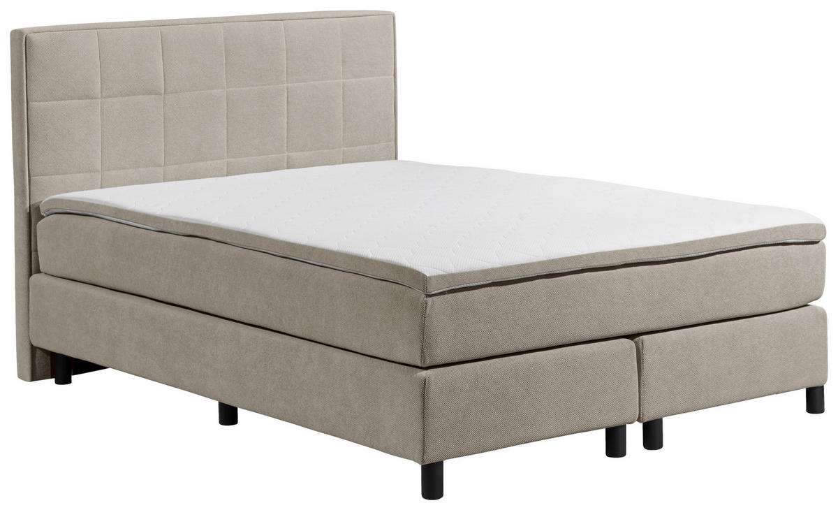 BOXBETT 140/200 cm  in Sandfarben  - Sandfarben, Modern, Holzwerkstoff/Kunststoff (140/200cm) - MID.YOU