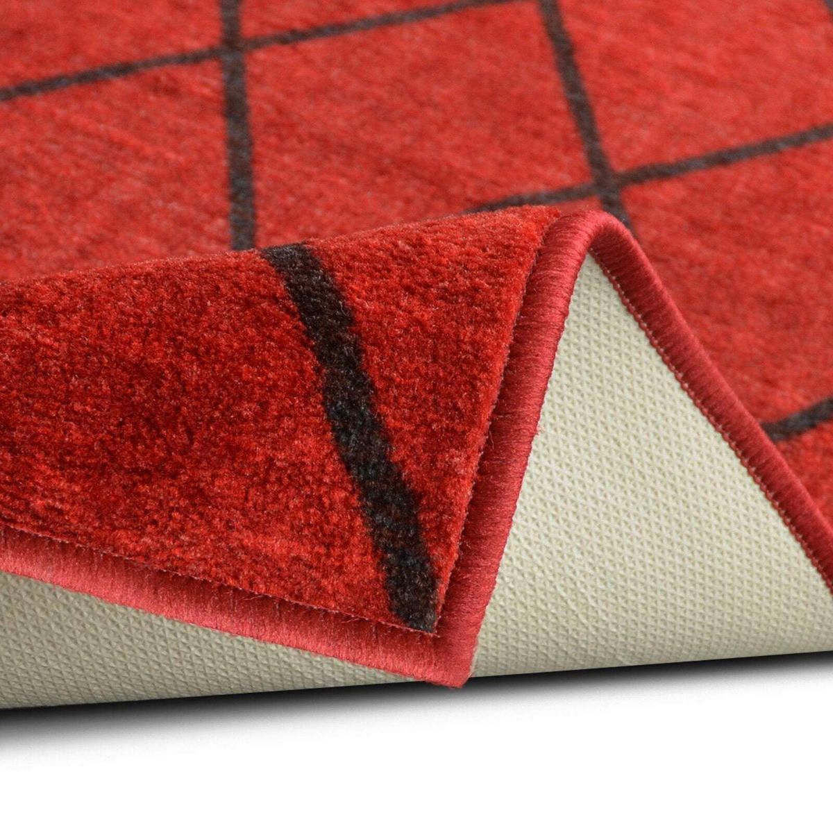 LÄUFER 80/600 cm Cosenza  - Rot/Schwarz, Design, Kunststoff/Textil (80/600cm) - Novel