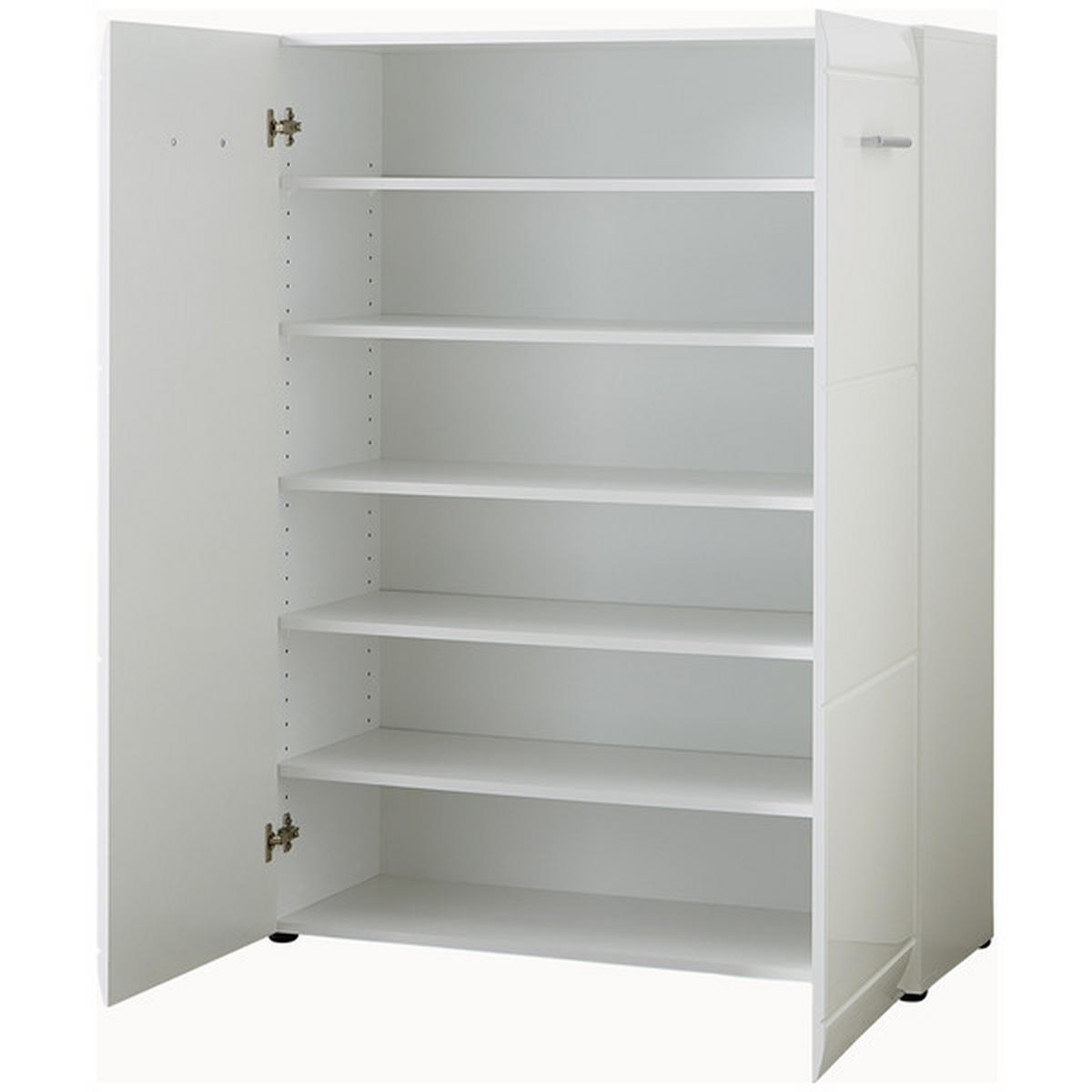 SCHUHSCHRANK Weiß  - Silberfarben/Schwarz, Design, Holzwerkstoff/Kunststoff (89,1/119,4/35,7cm) - Carryhome
