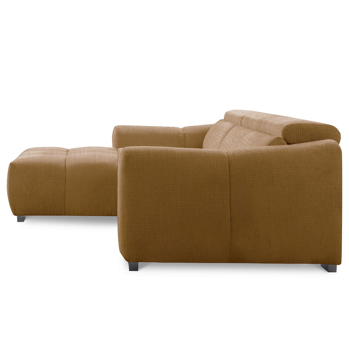 ECKSOFA  Webstoff Rostfarben  - Rostfarben/Schwarz, Design, Kunststoff/Textil (177/274cm) - Livetastic