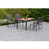 GARTENTISCHGRUPPE beschichtet AkazieHartholz Aluminium  - Graphitfarben/Grau, KONVENTIONELL, Holz/Textil - Gardenson