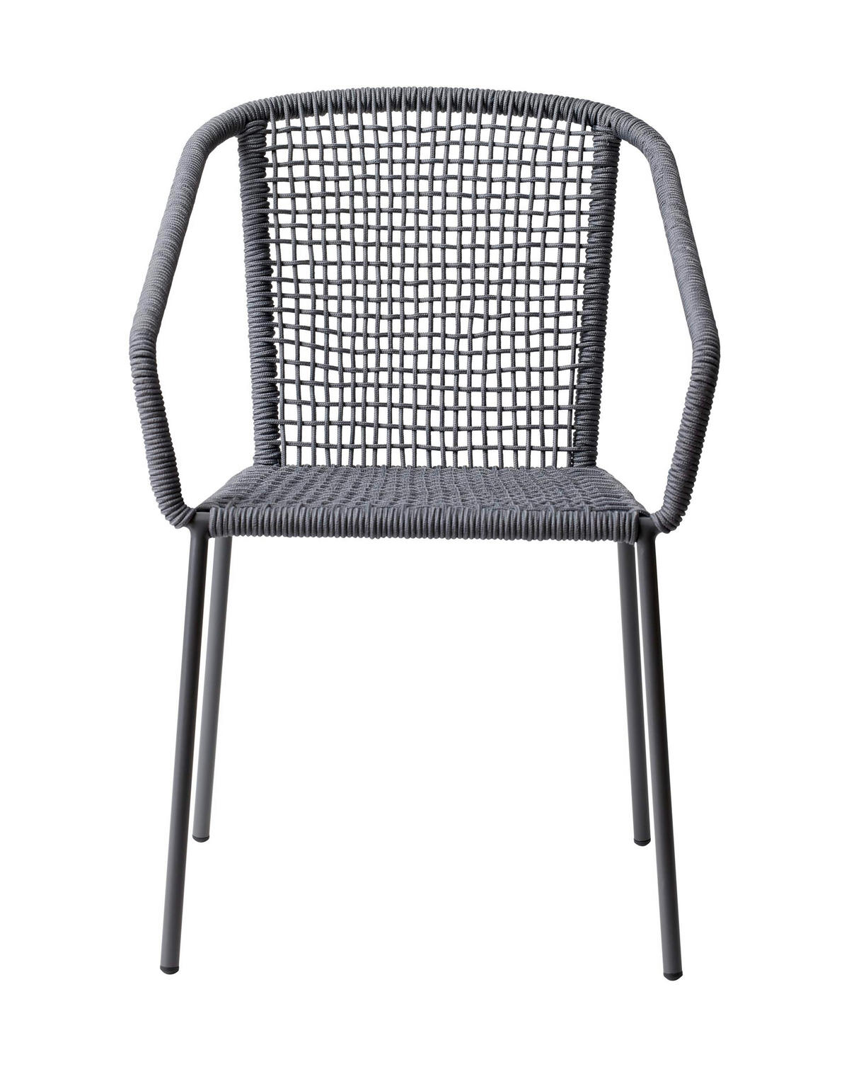GARTENSTUHL Aluminium Dunkelgrau  - Dunkelgrau/Anthrazit, Natur, Kunststoff/Metall (52/82/60cm) - Gardenson