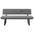 SITZBANK 180/86/60 cm  in Schwarz, Hellgrau  - Hellgrau/Schwarz, MODERN, Textil/Metall (180/86/60cm) - Cantus