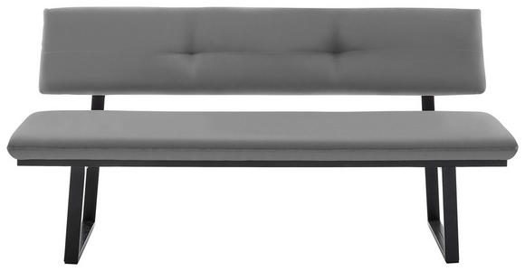 SITZBANK 180/86/60 cm in Schwarz, Hellgrau - Hellgrau/Schwarz, MODERN, Textil/Metall (180/86/60cm) - Cantus