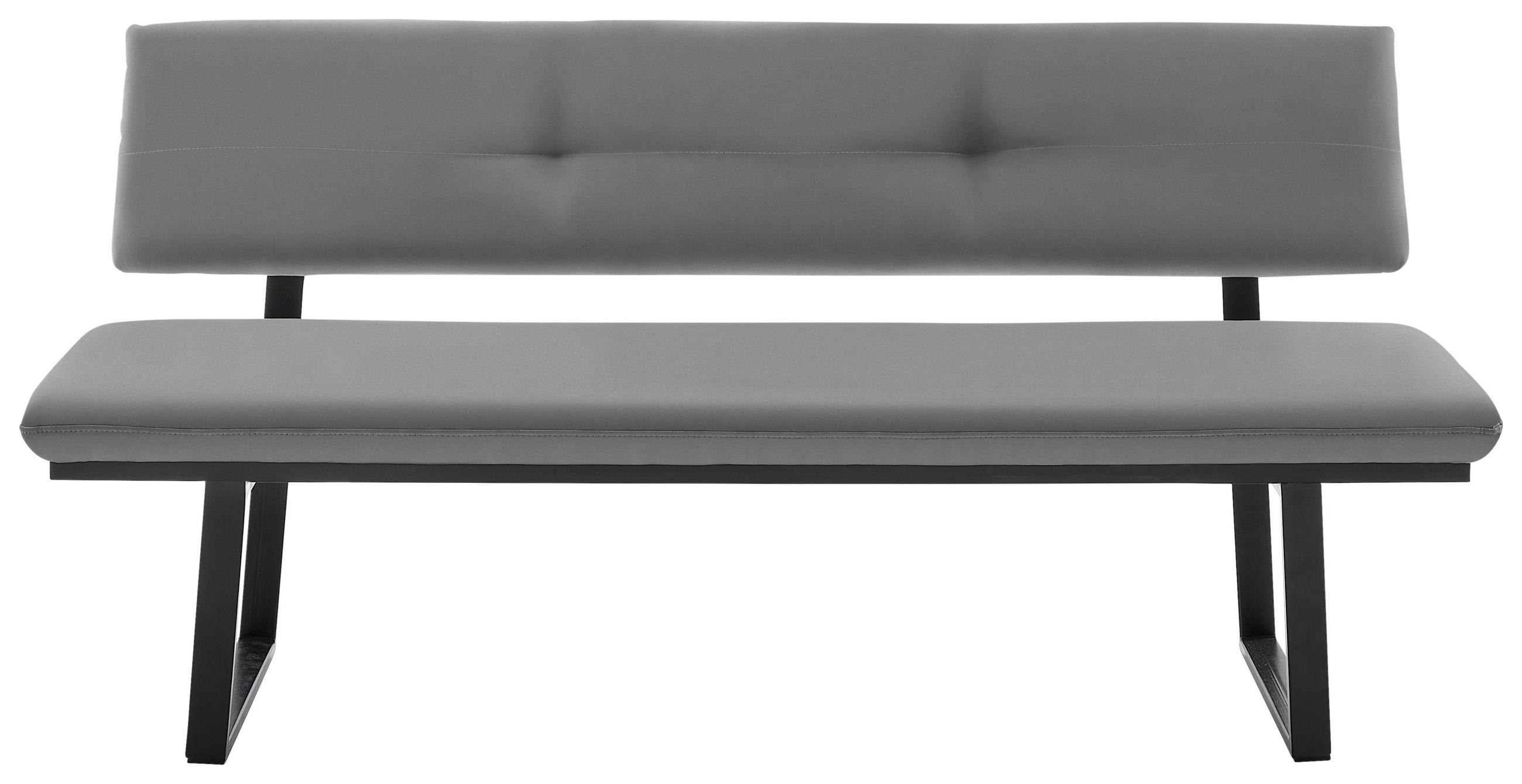 SITZBANK 200/86/60 cm  in Schwarz, Hellgrau  - Hellgrau/Schwarz, MODERN, Textil/Metall (200/86/60cm) - Cantus