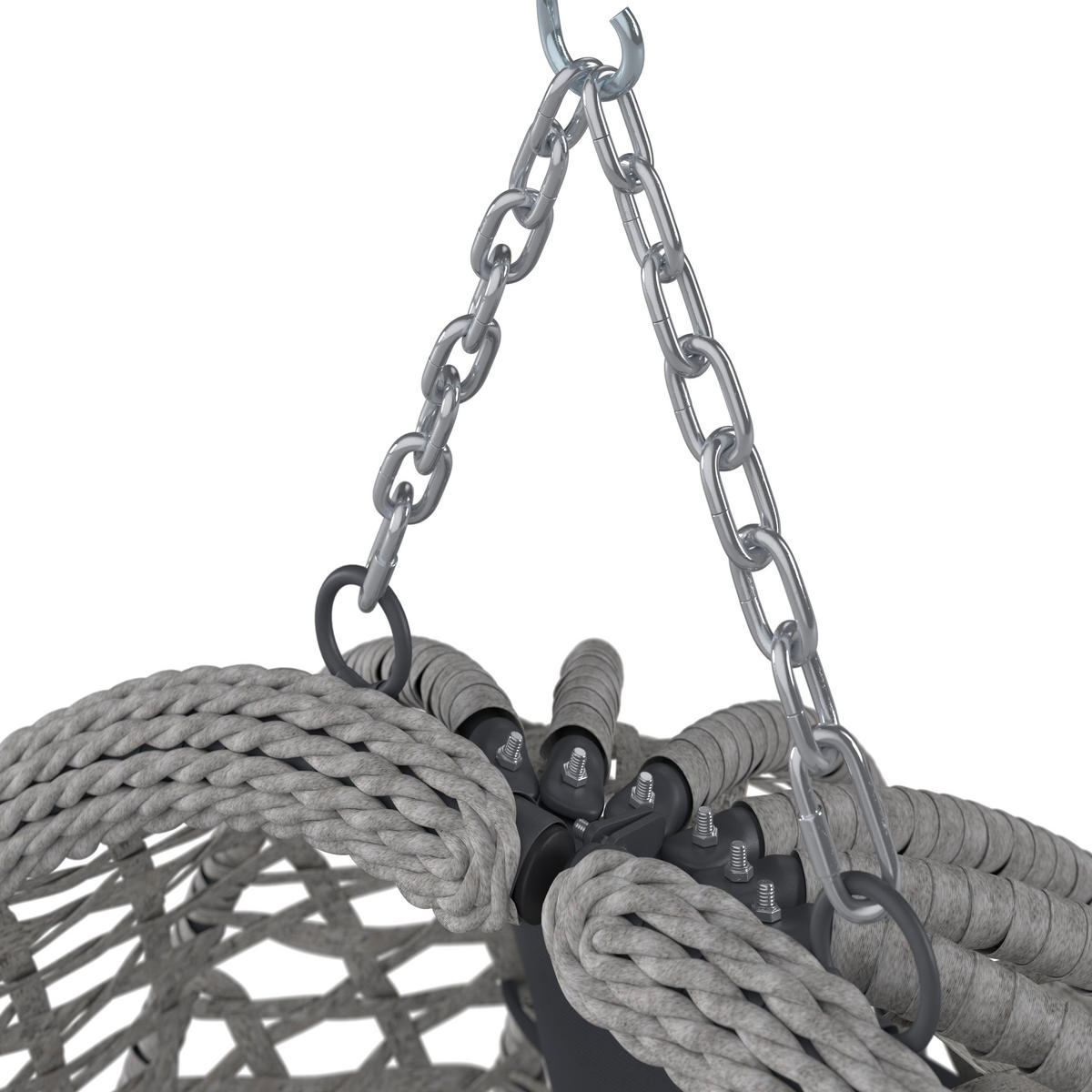 HÄNGESESSEL 94/111/68 cm  - Dunkelgrau/Grau, MODERN, Kunststoff/Textil (94/111/68cm) - Ambia Garden