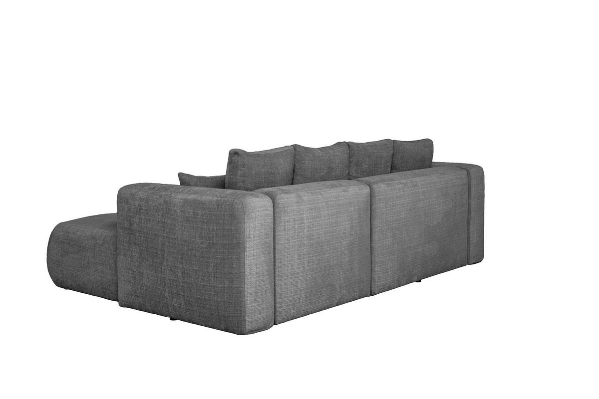 ECKSOFA Dunkelgrau Chenille Zierkissen, Rückenkissen, Rücken echt  - Dunkelgrau/Schwarz, MODERN, Kunststoff/Textil (276/188cm) - Milino