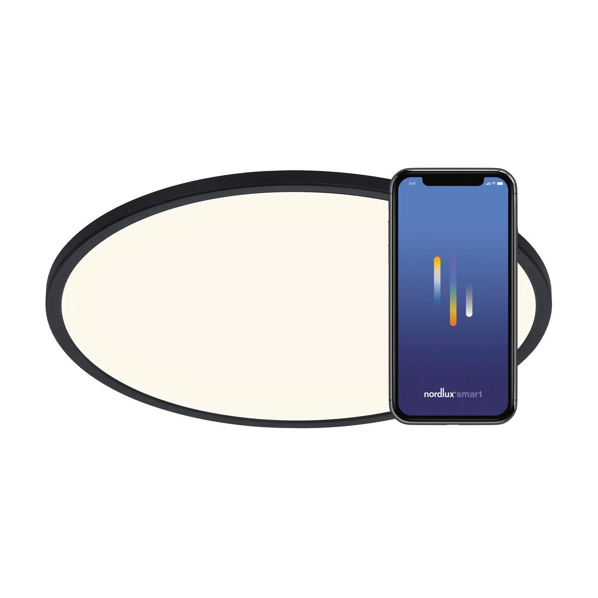 LED-DECKENLEUCHTE 60/3,2 cm   - Schwarz, KONVENTIONELL, Kunststoff (60/3,2cm) - Nordlux