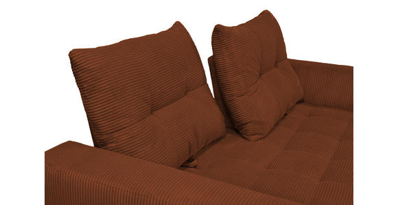 BIGSOFA  in Cord Kupferfarben  - Schwarz/Kupferfarben, KONVENTIONELL, Textil/Metall (246/100/116cm) - Carryhome
