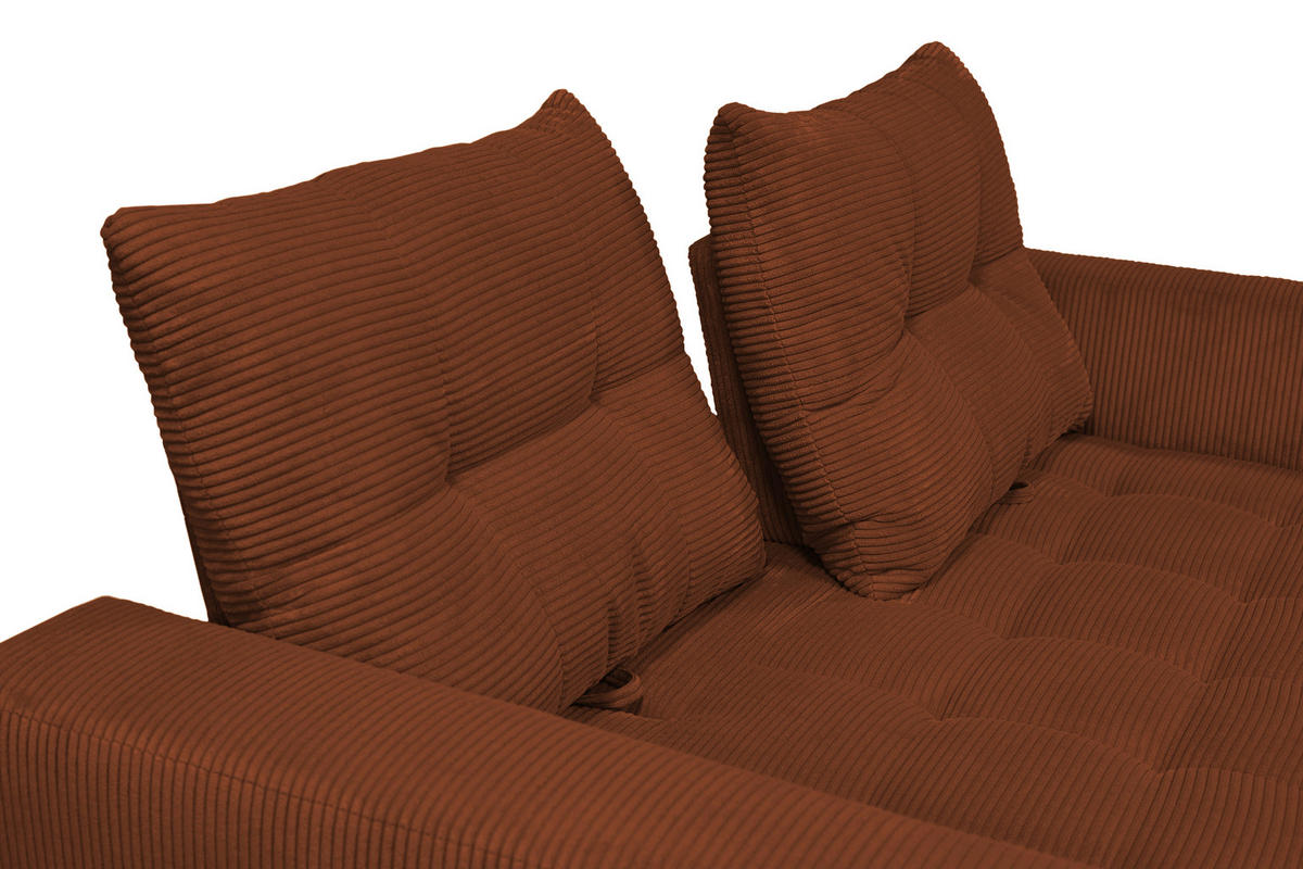 BIGSOFA Cord Kupferfarben  - Schwarz/Kupferfarben, KONVENTIONELL, Textil/Metall (246/100/116cm) - Carryhome