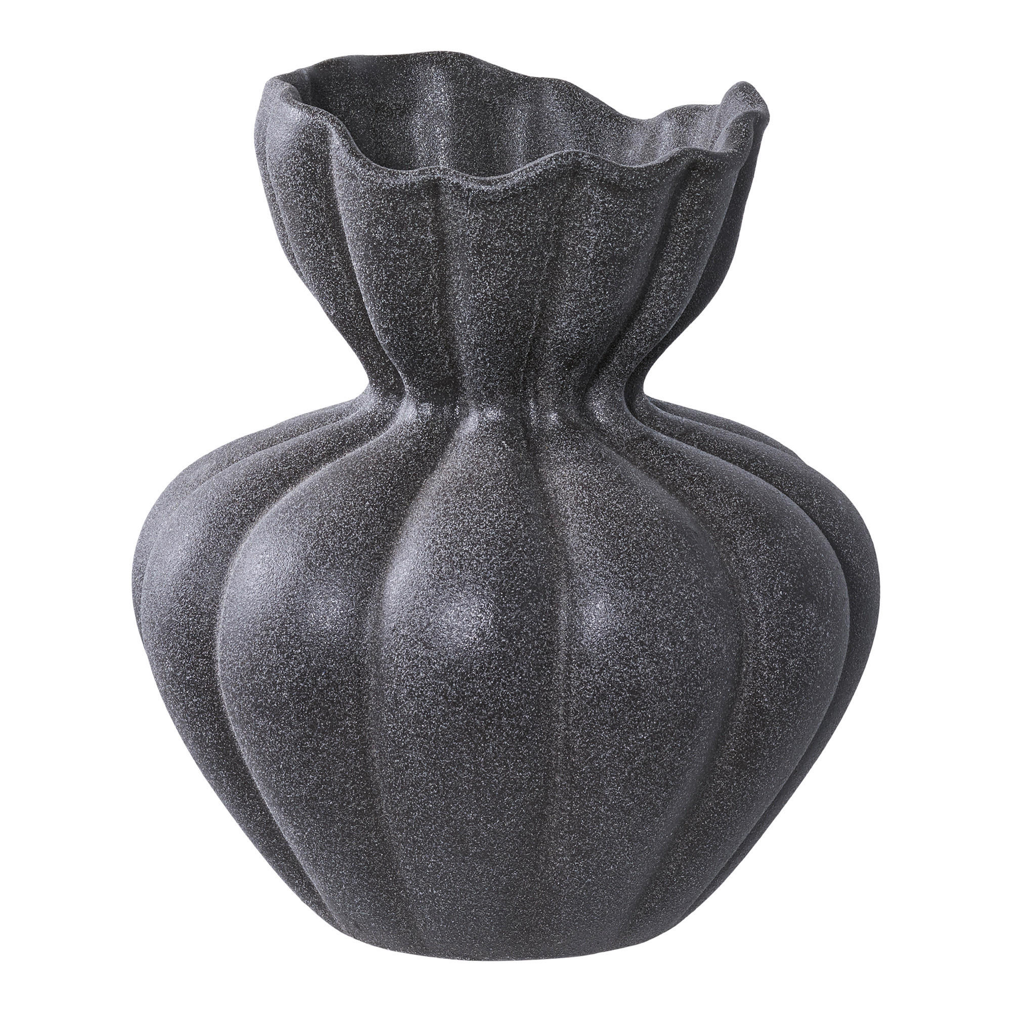VASE  - Schwarz, Design, Keramik (17.2/19.4/17.2cm)