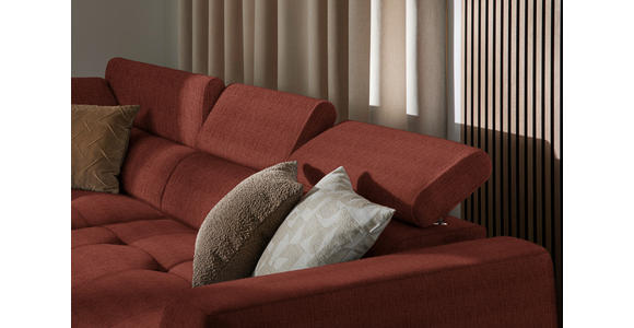 ECKSOFA in Chenille Rostfarben 205/284 cm - Rostfarben/Schwarz, Design, Kunststoff/Textil (205/284cm) - Xora