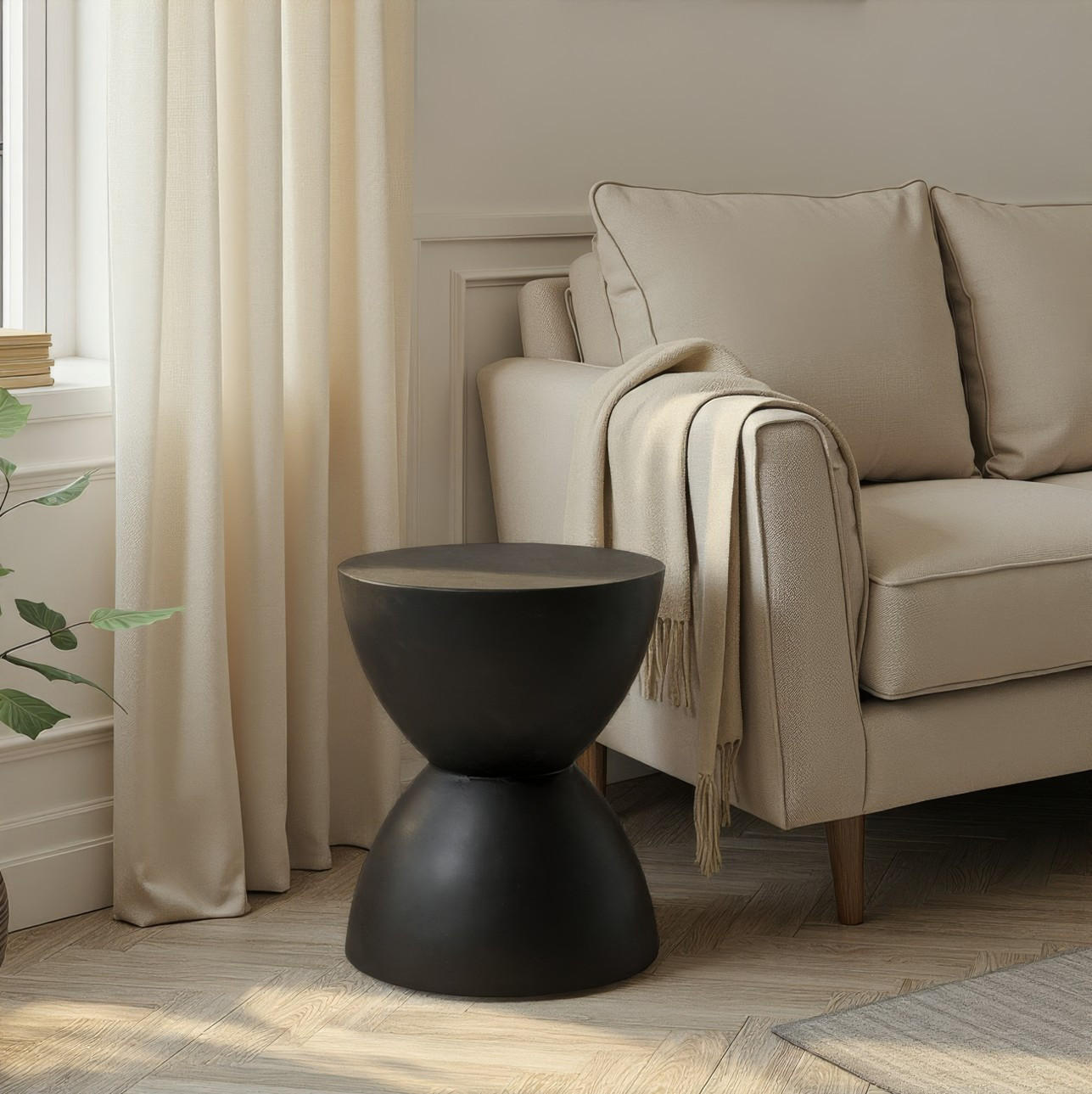 COUCHTISCH 32/32/40 cm Schwarz  - Schwarz, Design, Stein (32/32/40cm) - MID.YOU