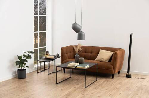 Thumbnail - Mid.you Satztisch, Schwarz, Metall, Holzwerkstoff, 2-teilig, Marmoroptik, quadratisch, Kufe, 50x45x50 cm, Wohnzimmer, Wo...