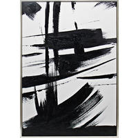 ÖLGEMÄLDE Abstraktes 70/100 cm  - Silberfarben/Schwarz, Trend, Holzwerkstoff/Kunststoff (70/100cm) - Monee