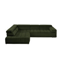 ECKSOFA in Mikrofaser Waldgrün  222/326 cm  - Waldgrün/Chromfarben, Design, Textil/Metall (222/326cm) - Beldomo Speed