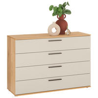 SIDEBOARD Tizio 120/83/46 cm 4 Schublade(n)  - Sandfarben/Eichefarben, Design, Holzwerkstoff/Metall (120/83/46cm) - Dieter Knoll