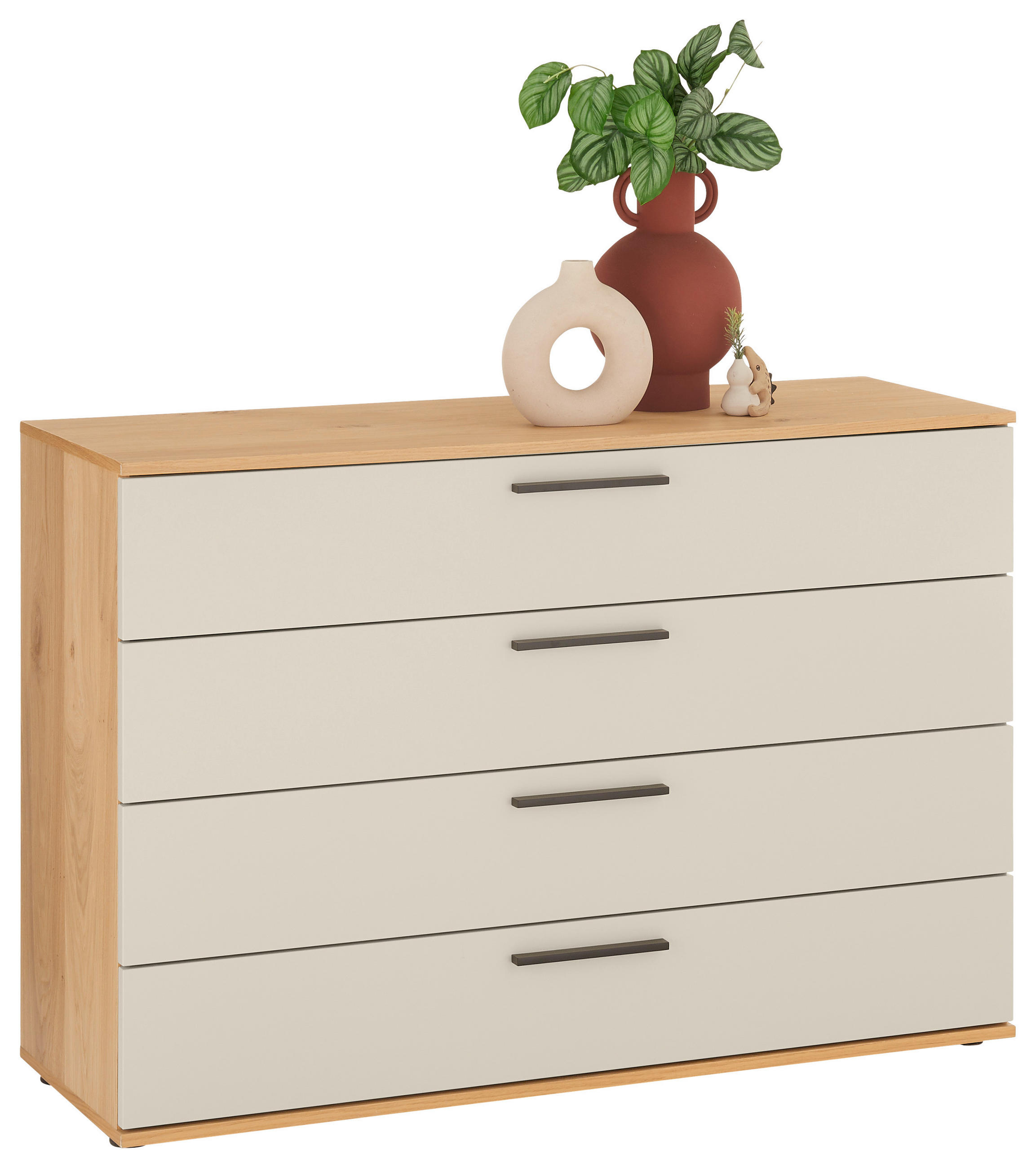 Dieter Knoll ŠIROKÁ KOMODA, barvy dubu, pískové barvy, 120/83/46 cm