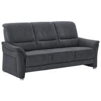 3-SITZER-SOFA Flachgewebe Anthrazit  - Anthrazit/Alufarben, Konventionell, Textil/Metall (198/96/93cm) - Beldomo Premium