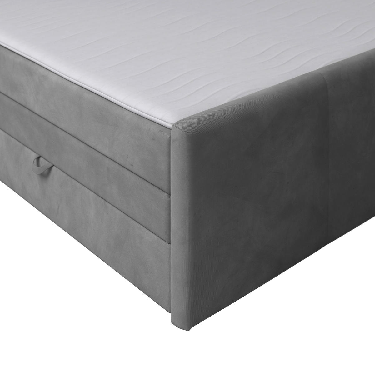 BOXSPRINGBETT 180/200 cm  in Hellgrau  - Hellgrau/Schwarz, MODERN, Holzwerkstoff/Kunststoff (180/200cm) - MID.YOU