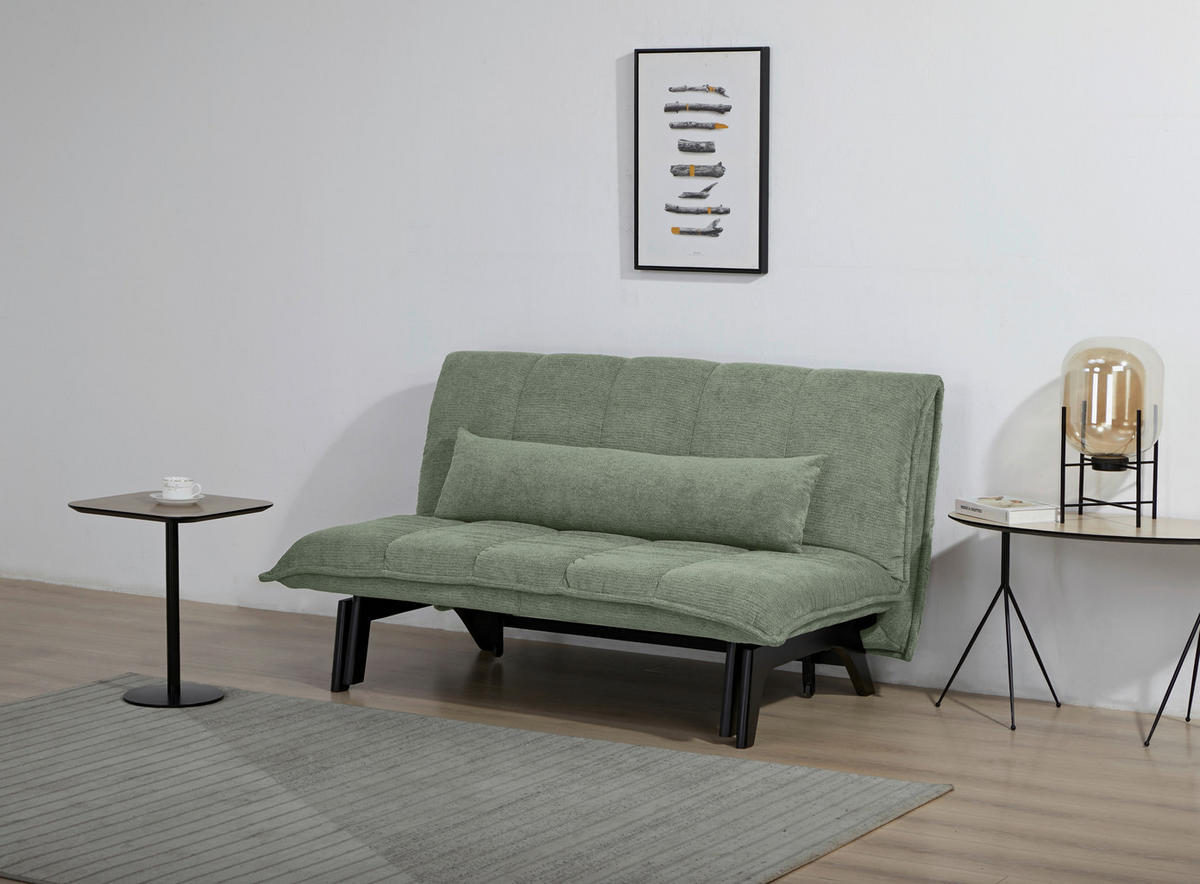 SCHLAFSOFA  in Webstoff Grün  - Schwarz/Grün, Basics, Holz/Textil (148/82/102cm) - Stylife