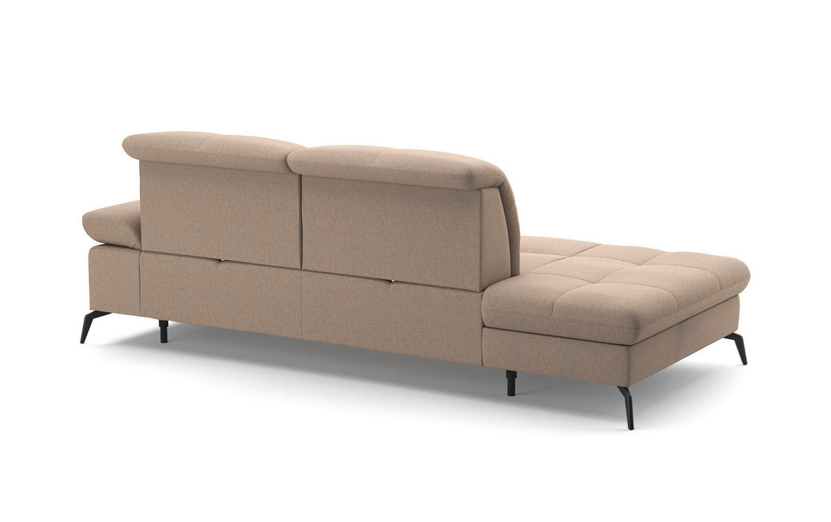 RÉCAMIERE in Flachgewebe Taupe  - Taupe/Schwarz, Konventionell, Textil/Metall (231/90/122cm) - Sit & More