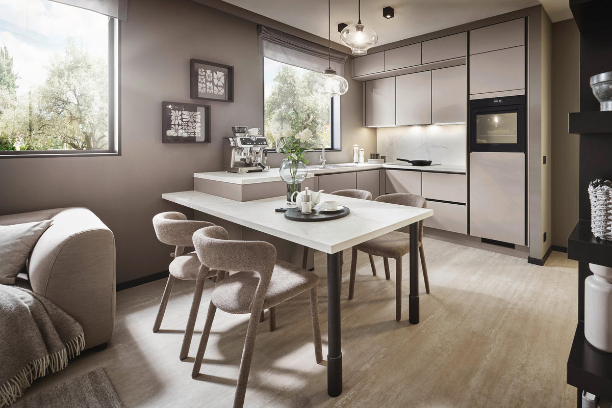 EINBAUKÜCHE   - Grau, Design, Holzwerkstoff - Xora