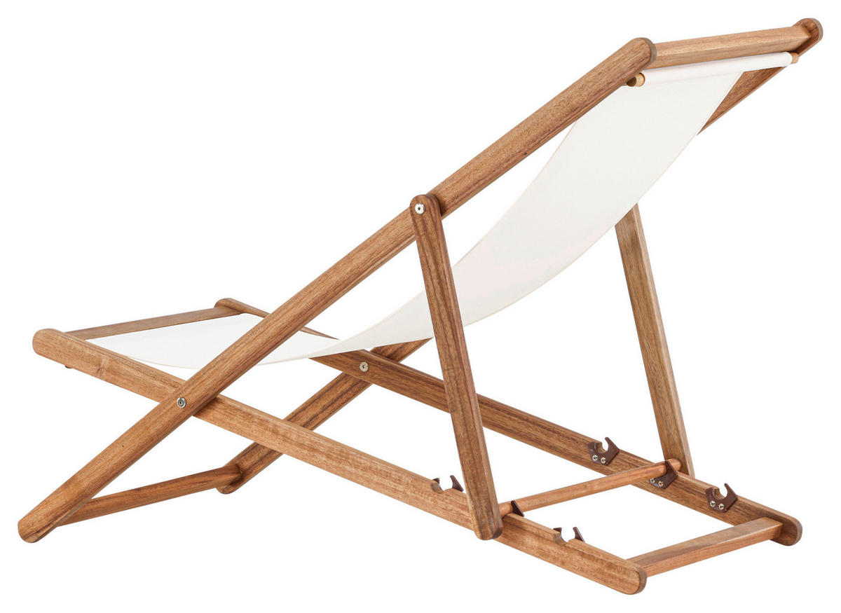 STRANDFÅTÖLJ   57/80/105 cm  - beige/naturfärgad, Klassisk, trä/textil (57/80/105cm) - Gardenson