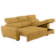 ECKSOFA Senfgelb Mikrofaser  - Senfgelb/Schwarz, KONVENTIONELL, Kunststoff/Textil (285/177cm) - Carryhome