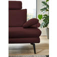 ECKSOFA in Echtleder Beere  180/310 cm  - Beere/Schwarz, Design, Leder/Metall (180/310cm) - Dieter Knoll