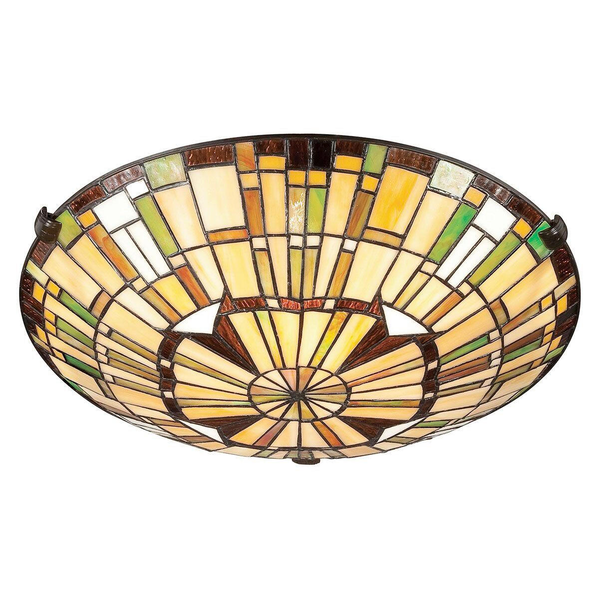 DECKENLEUCHTE  14,6/42,0 cm    - Dunkelbraun/Multicolor, Konventionell, Glas/Metall (14,6/42,0cm) - Elstead Lighting