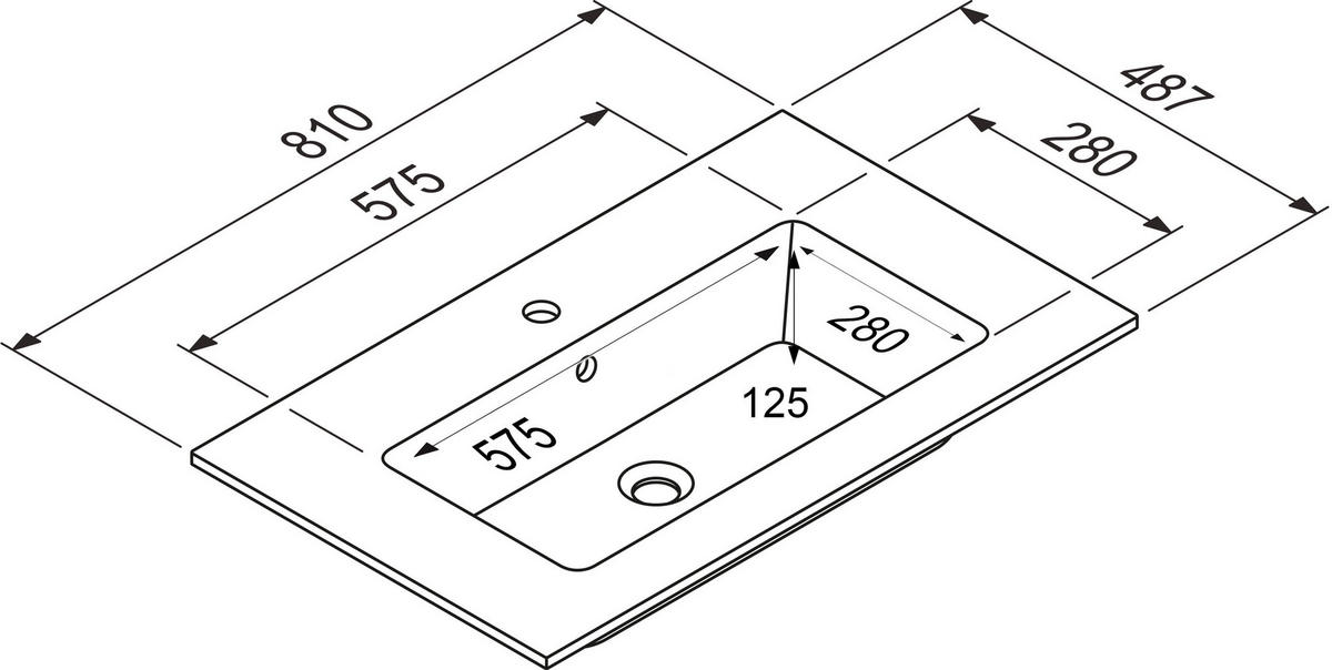 BADEZIMMER 5-teilig  in 141 cm  - Edelstahlfarben/Eichefarben, MODERN, Holzwerkstoff/Stein (141cm) - Nobilia