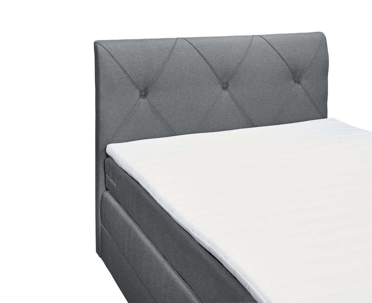 LIT BOXSPRING 120/200 cm  in Anthrazit  - Anthrazit/Schwarz, Design, Holzwerkstoff/Kunststoff (120/200cm) - Xora