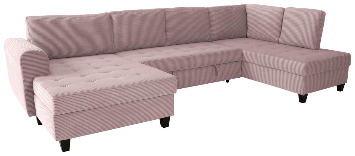 WOHNLANDSCHAFT MORITZ Rosa Cord  - Rosa, Trend, Textil (155/324/178cm) - P & B