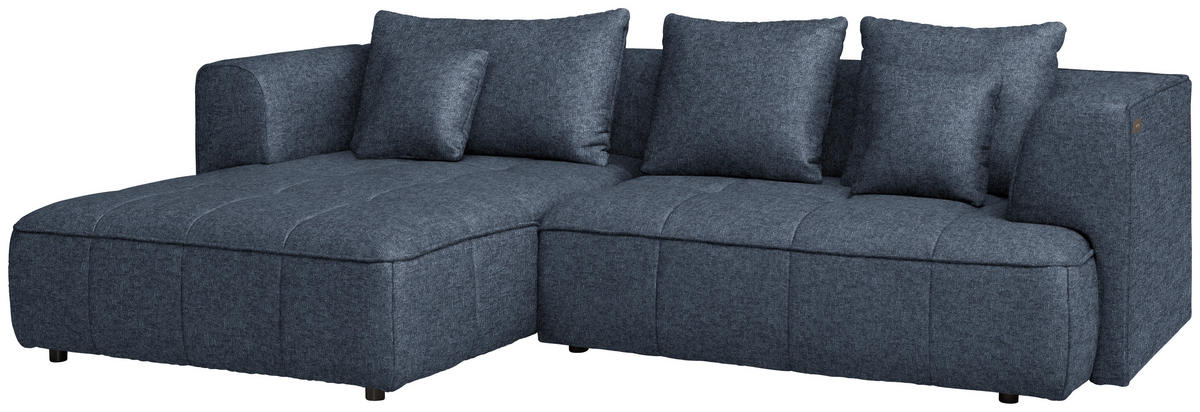 ECKSOFA  in Webstoff Dunkelblau  188/288 cm  - Schwarz/Dunkelblau, Design, Kunststoff/Textil (188/288cm) - Welnova