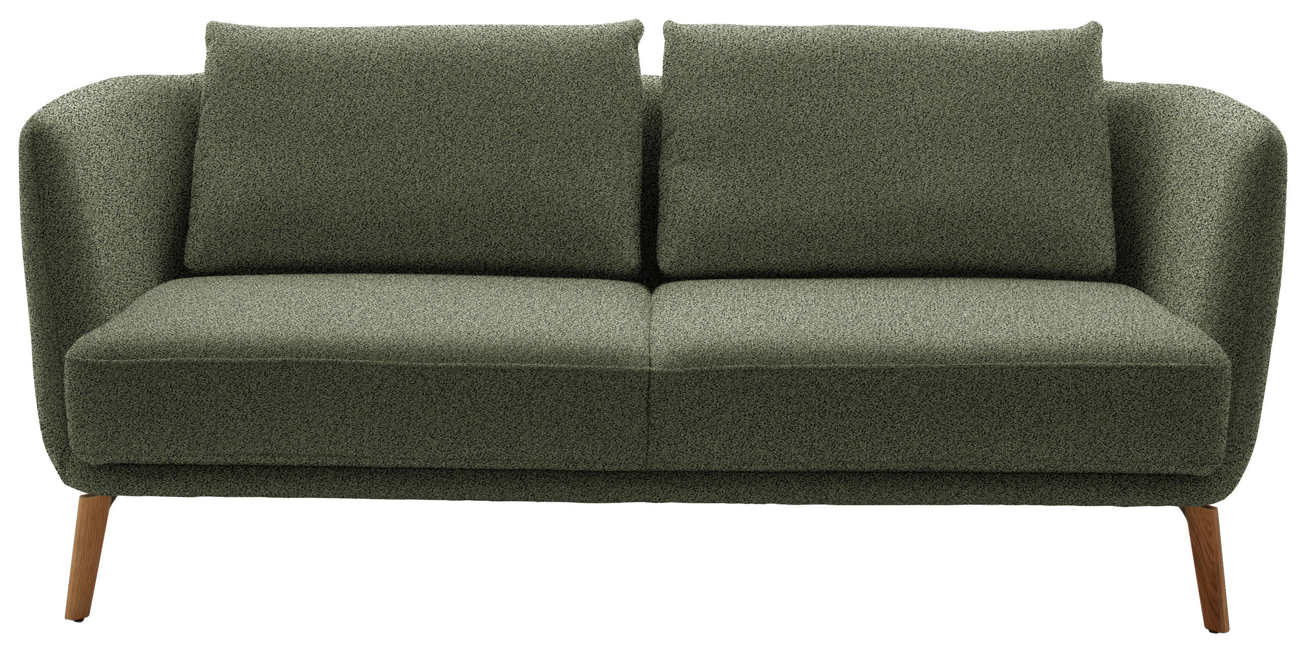 2,5-SITZER  in Flachgewebe Grün  - Eichefarben/Weiß, Design, Holz/Textil (190/71/91cm) - Schöner Wohnen