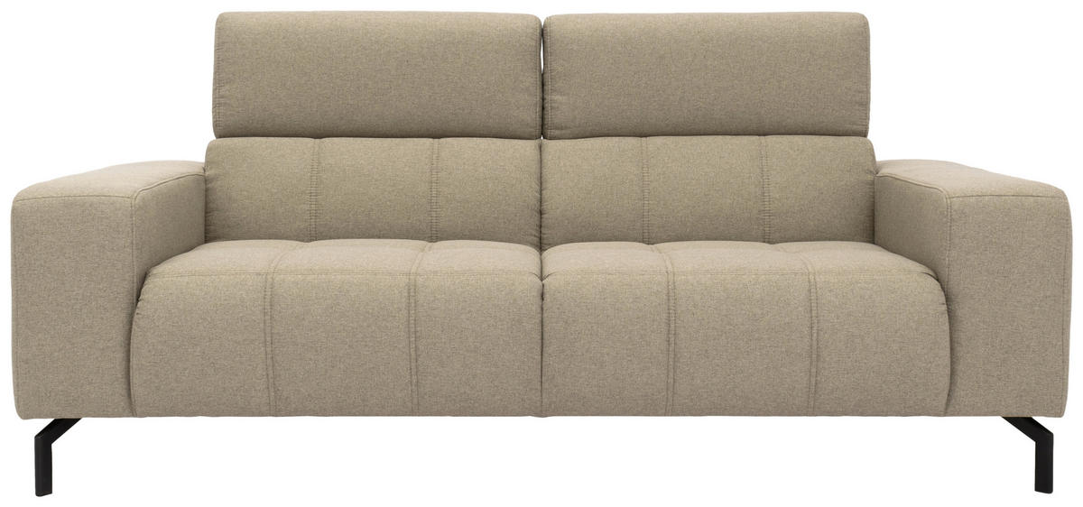 2-SITZER-SOFA Webstoff Schlammfarben  - Schlammfarben/Schwarz, Design, Textil/Metall (208/79/104cm) - MID.YOU
