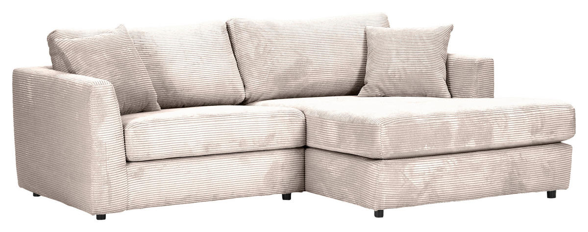 ECKSOFA Naturfarben Cord  - Schwarz/Naturfarben, KONVENTIONELL, Kunststoff/Textil (234/170cm) - Carryhome