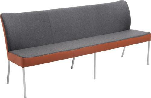SITZBANK 200/89/65 cm Filz Echtleder Dunkelgrau, Kupferfarben  - Edelstahlfarben/Dunkelgrau, Design, Leder/Textil (200/89/65cm) - Bert Plantagie