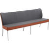 SITZBANK 200/89/65 cm  in Dunkelgrau, Kupferfarben  - Edelstahlfarben/Dunkelgrau, Design, Leder/Textil (200/89/65cm) - Bert Plantagie